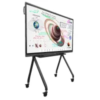 Rack Portátil Teros Te-9010S Para Pantalla Táctilinteractiva De 75 A 86, Negro