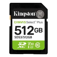 Memoria Card SD Kingston SD Canvas Select Plus 512Gb, Categoría De Velocidad: Uhs-I/U
