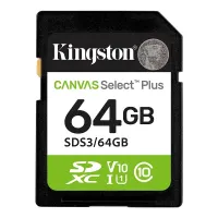 Memoria Card SD Kingston SD Canvas Select Plus, 64Gb, Categoría De Velocidad: Uhs-I/U