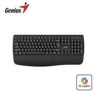 TECLADO GENIUS WIRELESS KB-7123 AI COPILOT MULTIMEDIA/EDICIÓN REPOSAMUÑECA USB SP BLACK (31320007401)