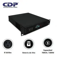 UPS CDP INTERACTIVO PORTATIL LI-708I 700VA/330W/8SALIDAS/BATERIA LITIO (LI-708)