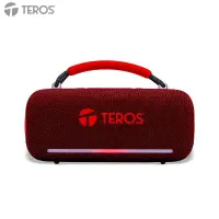 Parlante Inalámbrico Teros Vibe Vb-6049R, 60W, Bt5.3, 4000 Mah, Usb, Luces Led, Rojo