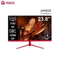 Monitor Curvo Gaming Teros Te-2473G 23.8 FHD VA 180HZ 1Ms HDMI DP Audio Out USB