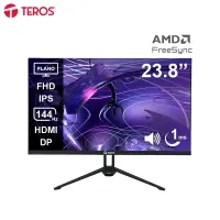 Monitor Plano Teros Te-2417S, 23.8 FHD Ips, 144Hz, 1Ms, Hdmi, Dp, Audio Out, Parlant