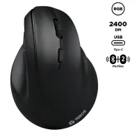 Mouse Inalámbrico Teros Te-5169N, 2.4G+Bluetooth,2400 Dpi, Usb, Color Negropoten