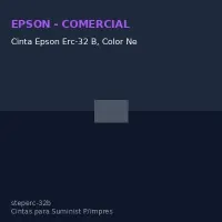 Cinta Epson Erc-32 B, Color Negro, Presentación En Caja