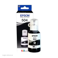 Botella De Tinta Epson T504, Color Negro, Contenido 127Ml, Para Impresoras Epson L416