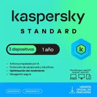 Antivirus Kaspersky Standard, Para 3 Pcs, Lic 1 Año, Producto Virtual.