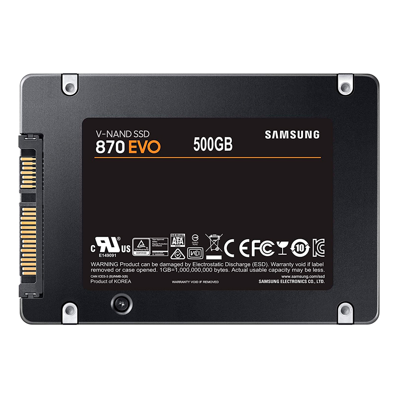 Unidad En Estado Solido Samsung 870 Evo 500Gb, 2.5, SATA 6Gb/Svelocidad De Lect