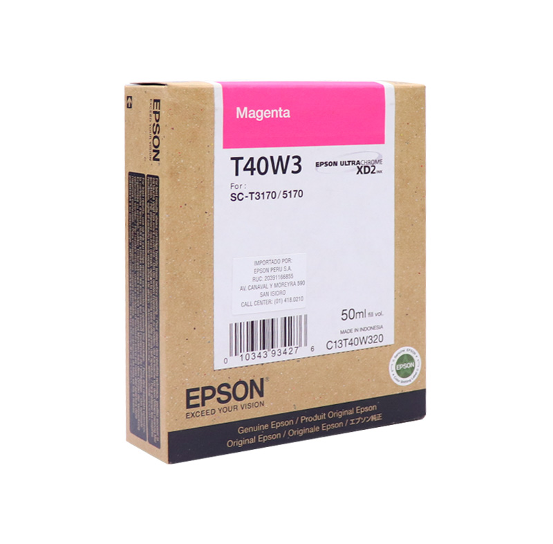Cartucho De Tinta Epson T40W320, Ultrachrome Xd2,Contenido 50Ml, Color Magenta.l