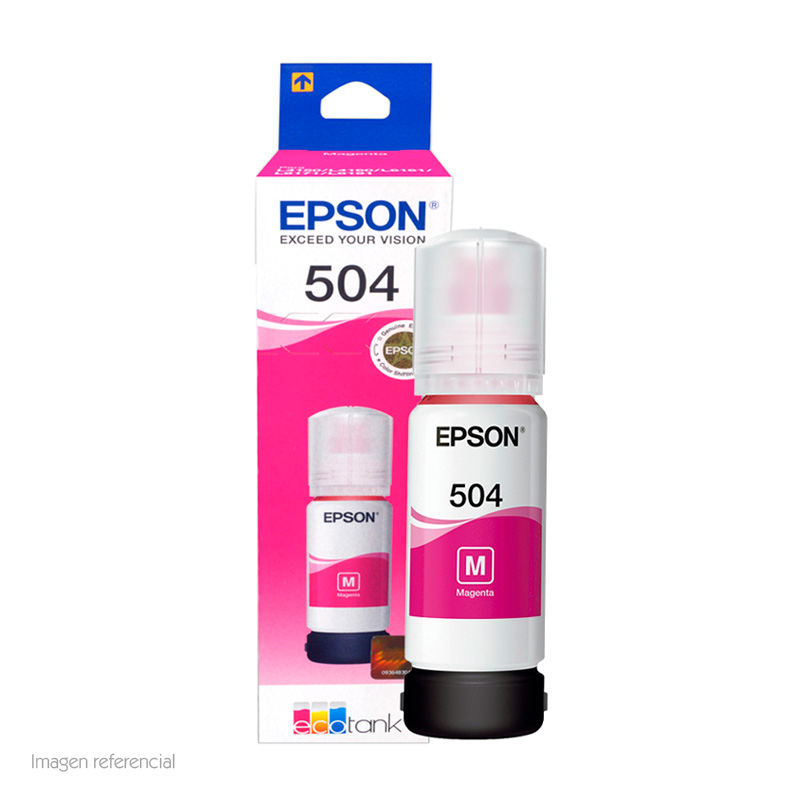 Botella De Tinta Epson T504320-Al, Color Magenta,Contenido 70Ml.para Impresoras