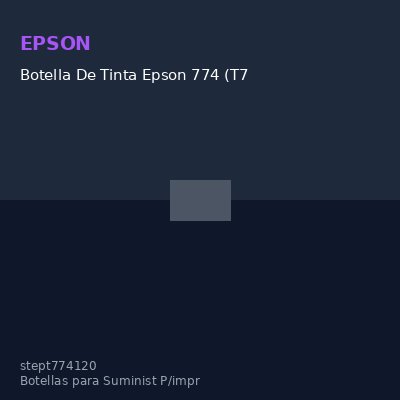 Botella De Tinta Epson 774 (T774120), 140Ml, Tinta Negra, Para Impresoras Epson Workf