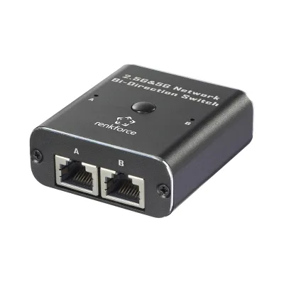 Switch Bidireccional De Red Renkforce Rf-Ew-700 De 2 Puertos 2.5G & 5G, Alimentacion