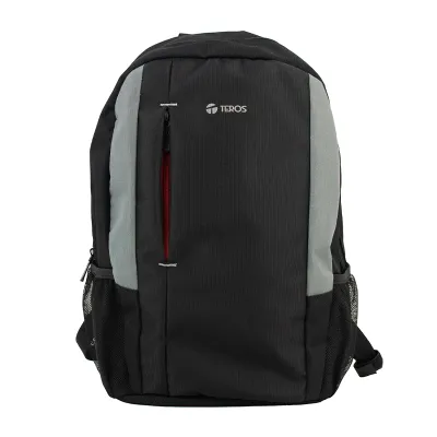 Backpack Teros Te-9040Bs, Para Notebooks De Hasta15.6, Color Negro/Grisprotege