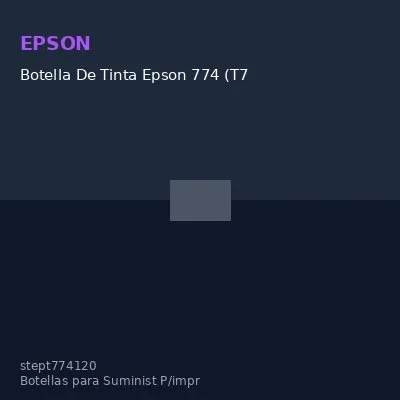Botella De Tinta Epson 774 (T774120), 140Ml, Tinta Negra, Para Impresoras Epson Workf